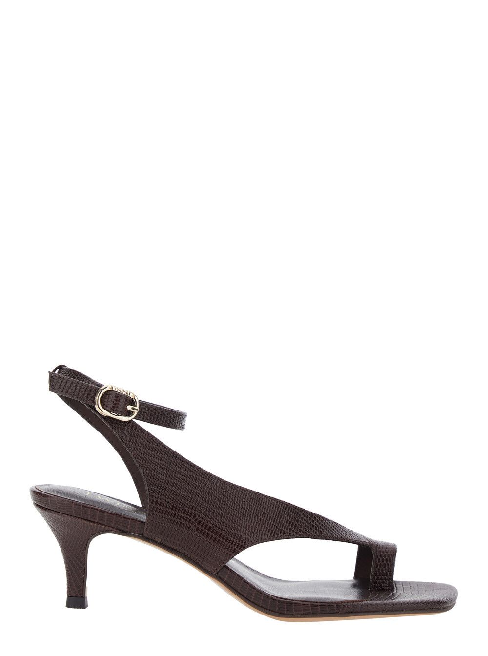 TWINSET Brown 'LEATHER' Heeled Sandals for Women Size US 11 / IT 41 - 2 Thumbnail