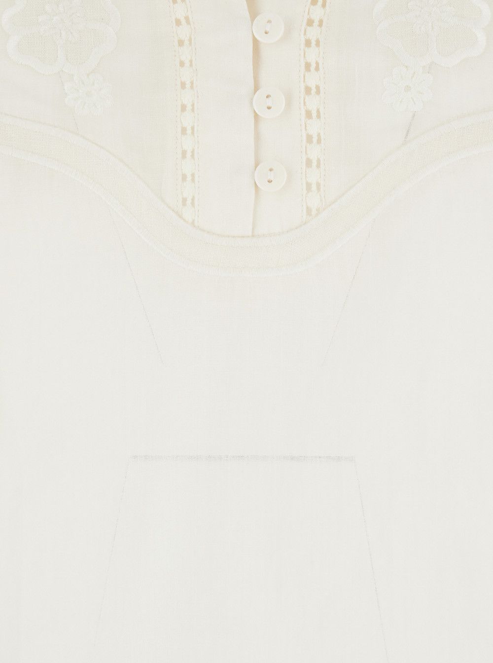 TWINSET White V-neck Blouse with Fabric Embroidery for Women Size M / US 6-8 / IT 42-44 - 3 Thumbnail