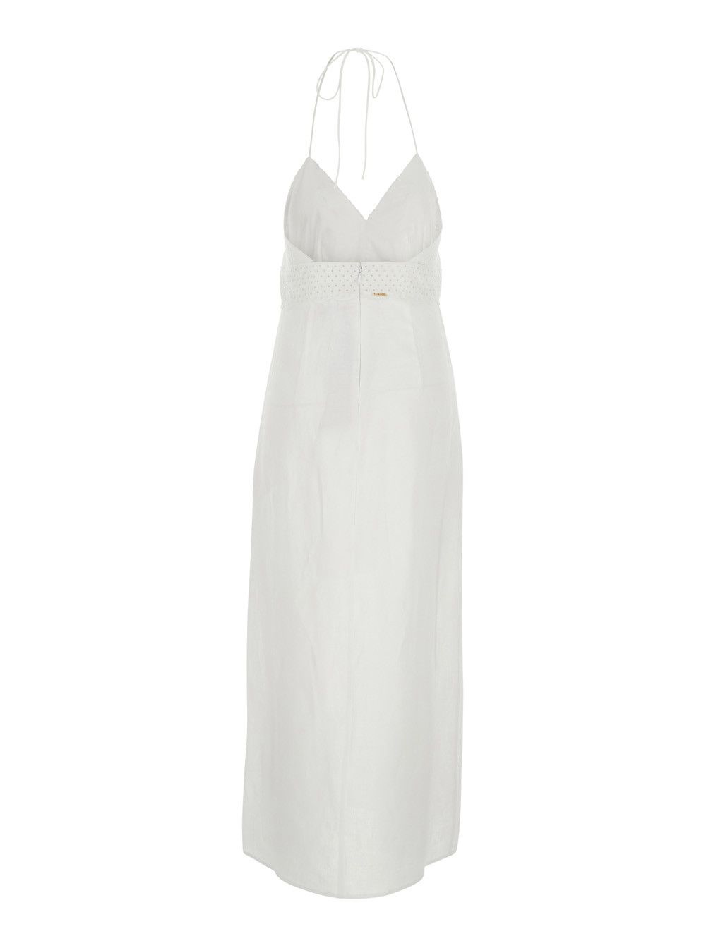 TWINSET Dress 'EMBROIDERY' White with Detailed Embroidery in Linen Women Size M / US 6-8 / IT 42-44 - 2 Thumbnail