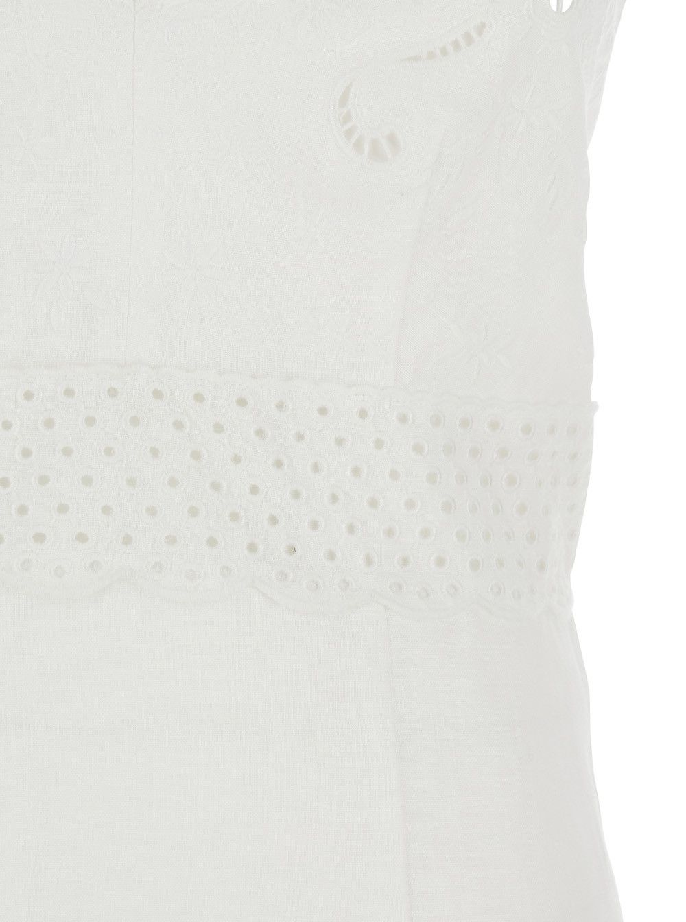 TWINSET Dress 'EMBROIDERY' White with Detailed Embroidery in Linen Women Size M / US 6-8 / IT 42-44 - 3 Thumbnail