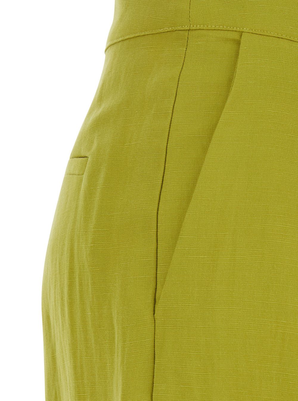 TWINSET Wide Leg Pants Green with High Waist in Lyocell and Linen for Women Size 30" / US 8 / IT 44 - 3 Thumbnail