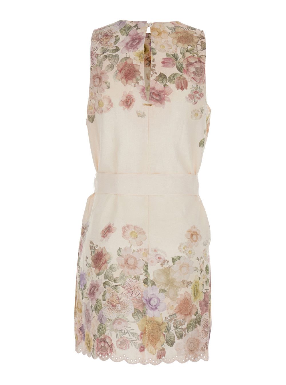 TWINSET Dress 'FLOWER PRINT' Beige with Floral Print in Linen Women Size M / US 6-8 / IT 42-44 - 2 Thumbnail