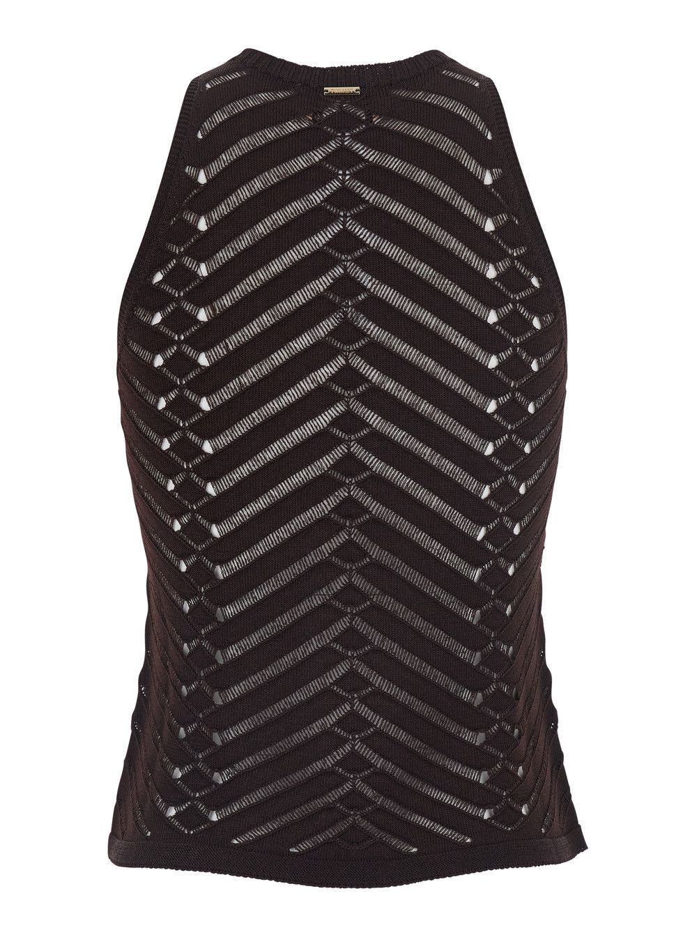 TWINSET Top 'KNITTED TOP' Brown with Elegant Design in Viscose Women Size S / US 4 / IT 40 - 2 Thumbnail