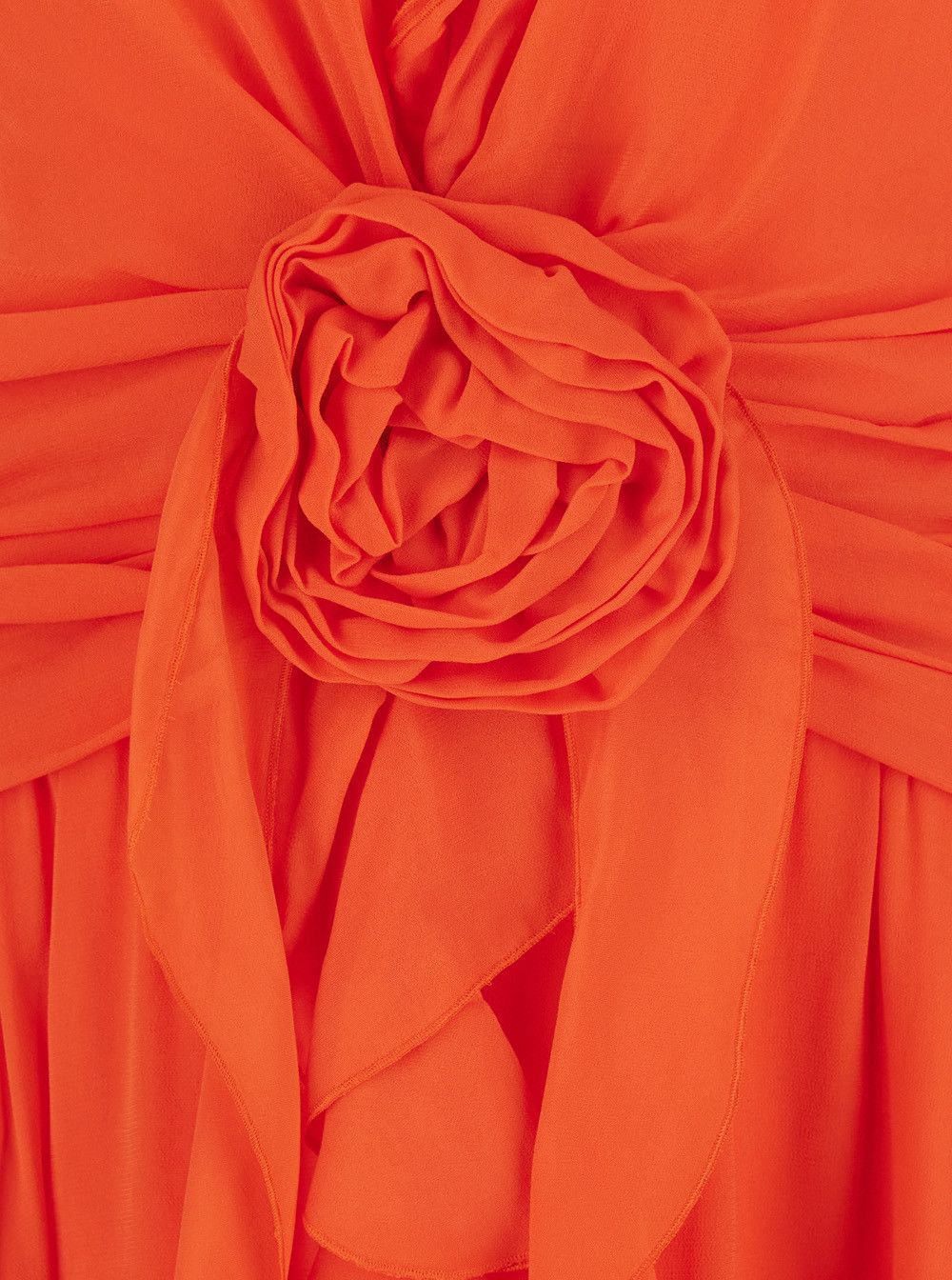 Blumarine Orange Long Dress with Halterneck and Floral Decorations in Viscose for Women Size M / US 6-8 / IT 42-44 - 3 Thumbnail