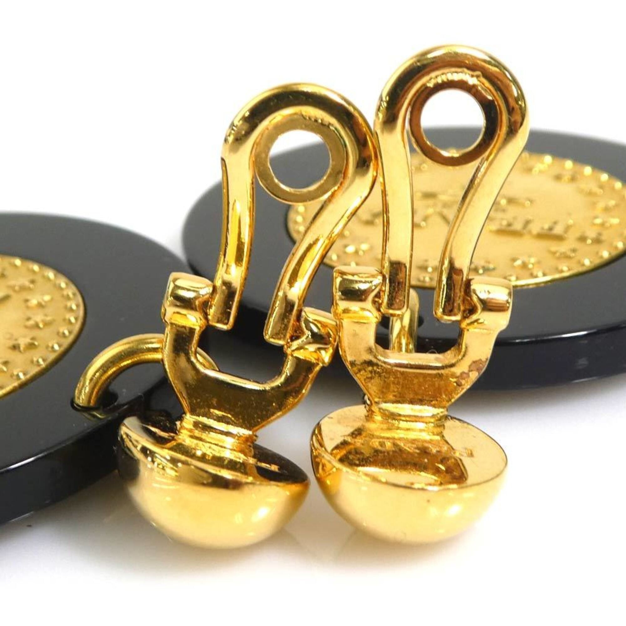 Prada Prada earrings, metal and plastic, black gold, women's, r11196k Size ONE SIZE - 8 Thumbnail
