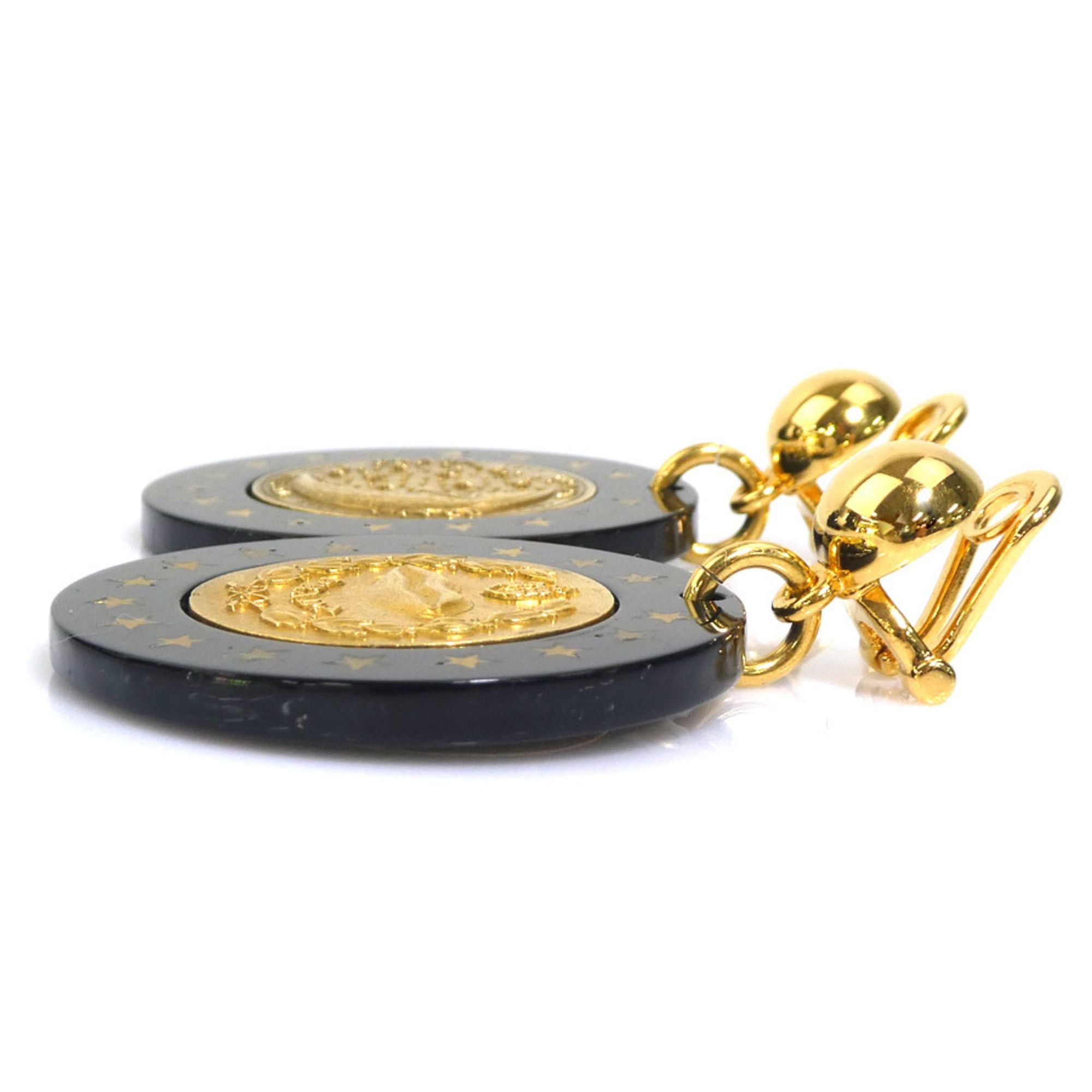 Prada Prada earrings, metal and plastic, black gold, women's, r11196k Size ONE SIZE - 4 Thumbnail