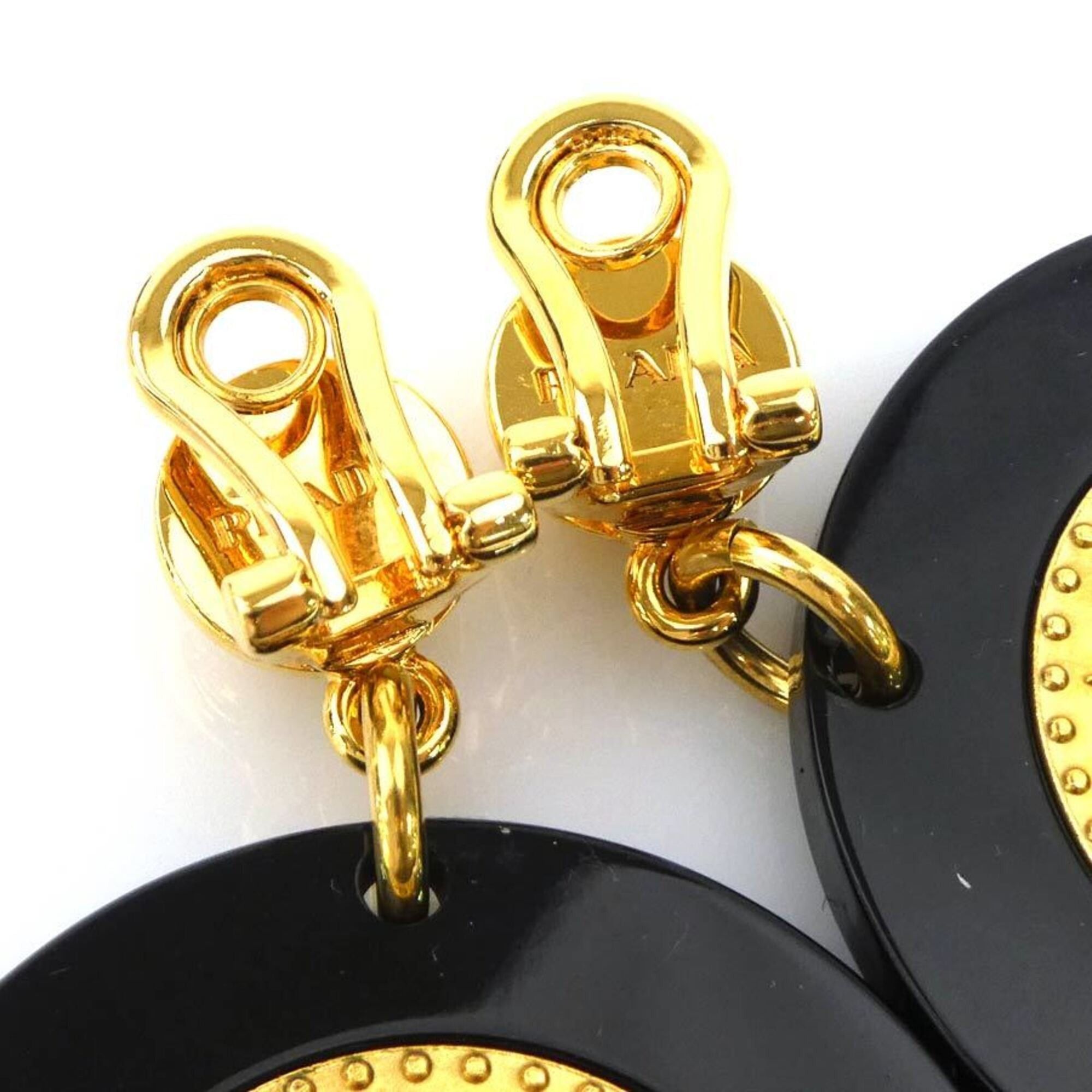 Prada Prada earrings, metal and plastic, black gold, women's, r11196k Size ONE SIZE - 7 Thumbnail