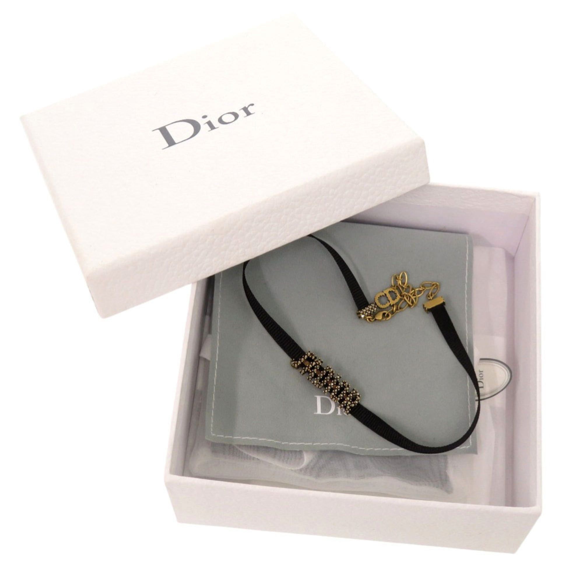 Dior Christian Dior J'ADIOR Velour Stone Black Choker 0561 Size ONE SIZE - 2 Thumbnail