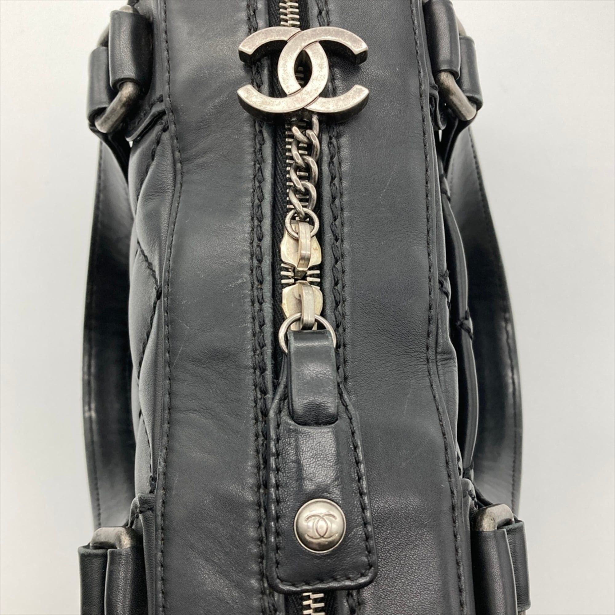 Chanel Chanel Wild Stitch Handbag, Black, Silver Hardware, Coco Charm, Boston Bag Size ONE SIZE - 4 Thumbnail