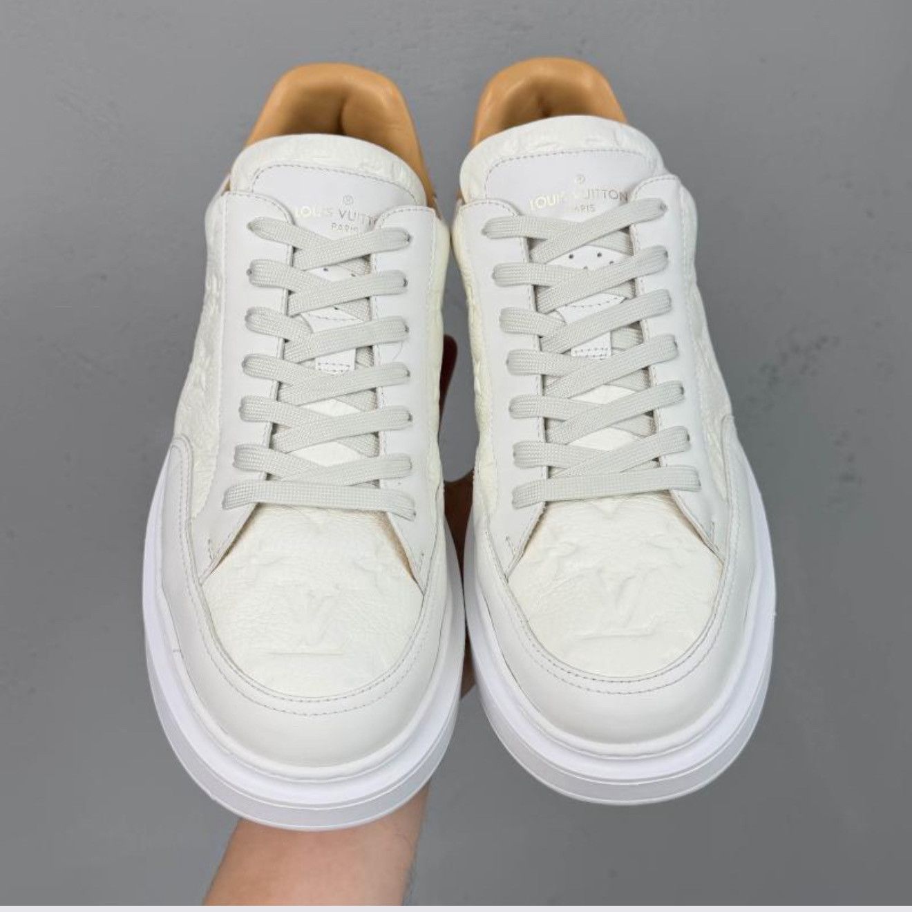 Louis Vuitton Louis Vuitton Monogram Embossed Low-Top Sneakers US 9.5 Size US 9.5 / EU 42-43 - 2 Thumbnail
