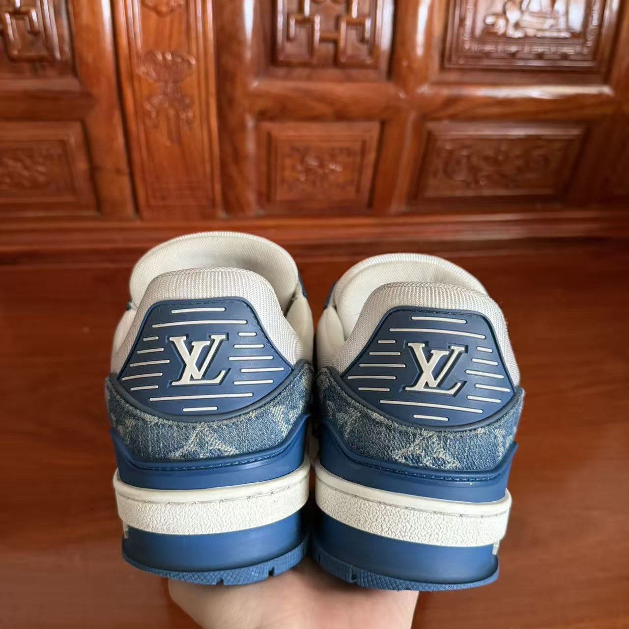 Louis Vuitton Louis Vuitton Monogram Denim Trainer Sneakers Size 38 Size US 8 / IT 38 - 3 Thumbnail