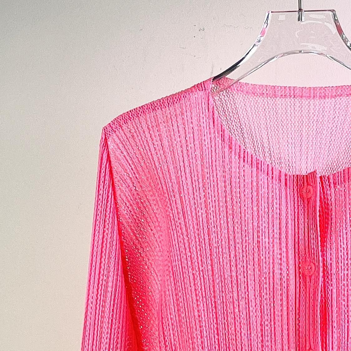 Pleats Please Issey Miyake Pleats Please Issey Miyake Pink Pleated Cardigan Size M Size M / US 6-8 / IT 42-44 - 6 Thumbnail