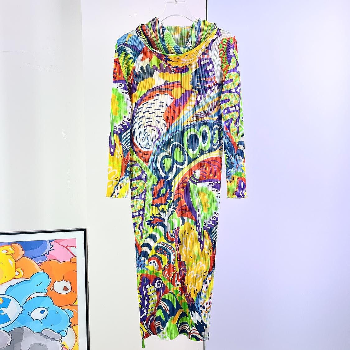 Pleats Please Issey Miyake Pleats Please Issey Miyake Multi Print Midi Dress Size 2 Size M / US 6-8 / IT 42-44 - 2 Thumbnail