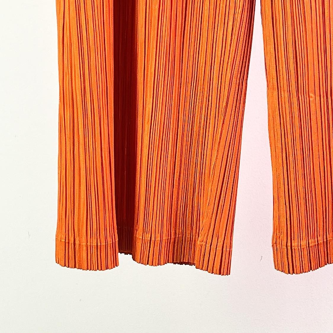 Pleats Please Issey Miyake Pleats Please Issey Miyake Orange Pleated Pants Size 3 Size 30" / US 8 / IT 44 - 6 Thumbnail
