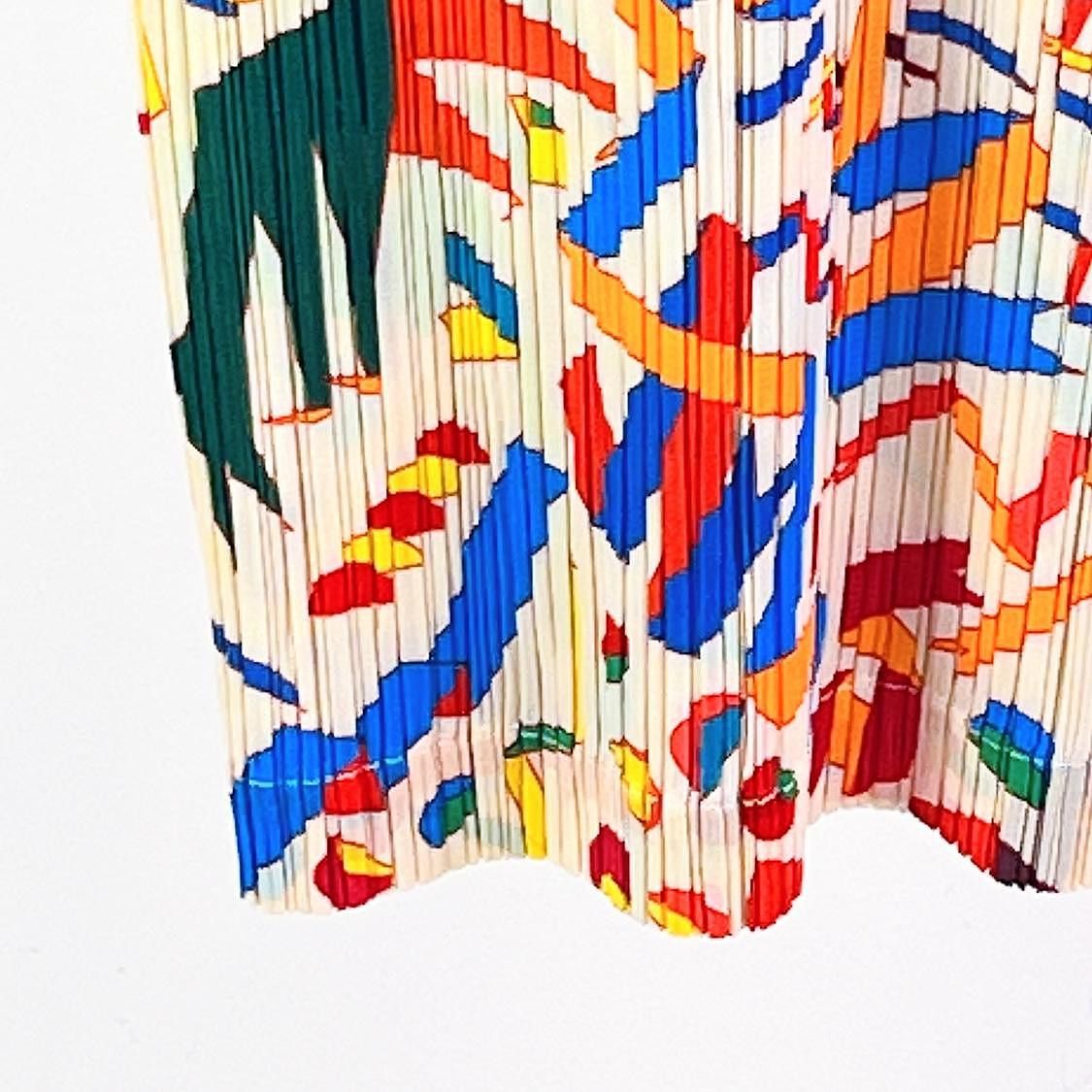 Pleats Please Issey Miyake PLEATS PLEASE ISSEY MIYAKE Graphic Print Midi Dress Size 2 Size M / US 6-8 / IT 42-44 - 5 Thumbnail