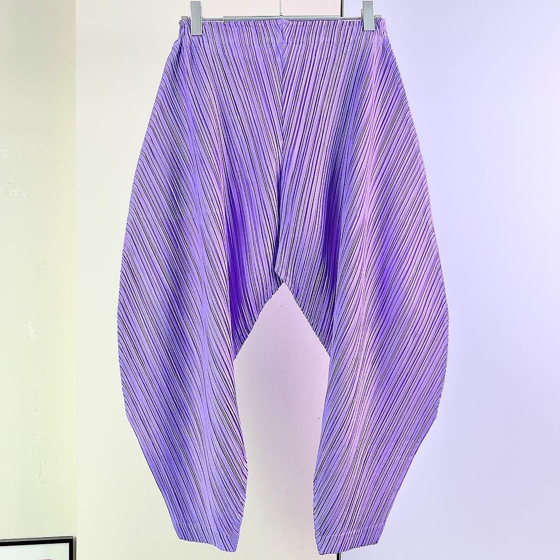 Pleats Please Issey Miyake PLEATS PLEASE ISSEY MIYAKE Purple Pleated Pants Size 2 Size 27" / US 4 / IT 40 - 2 Thumbnail