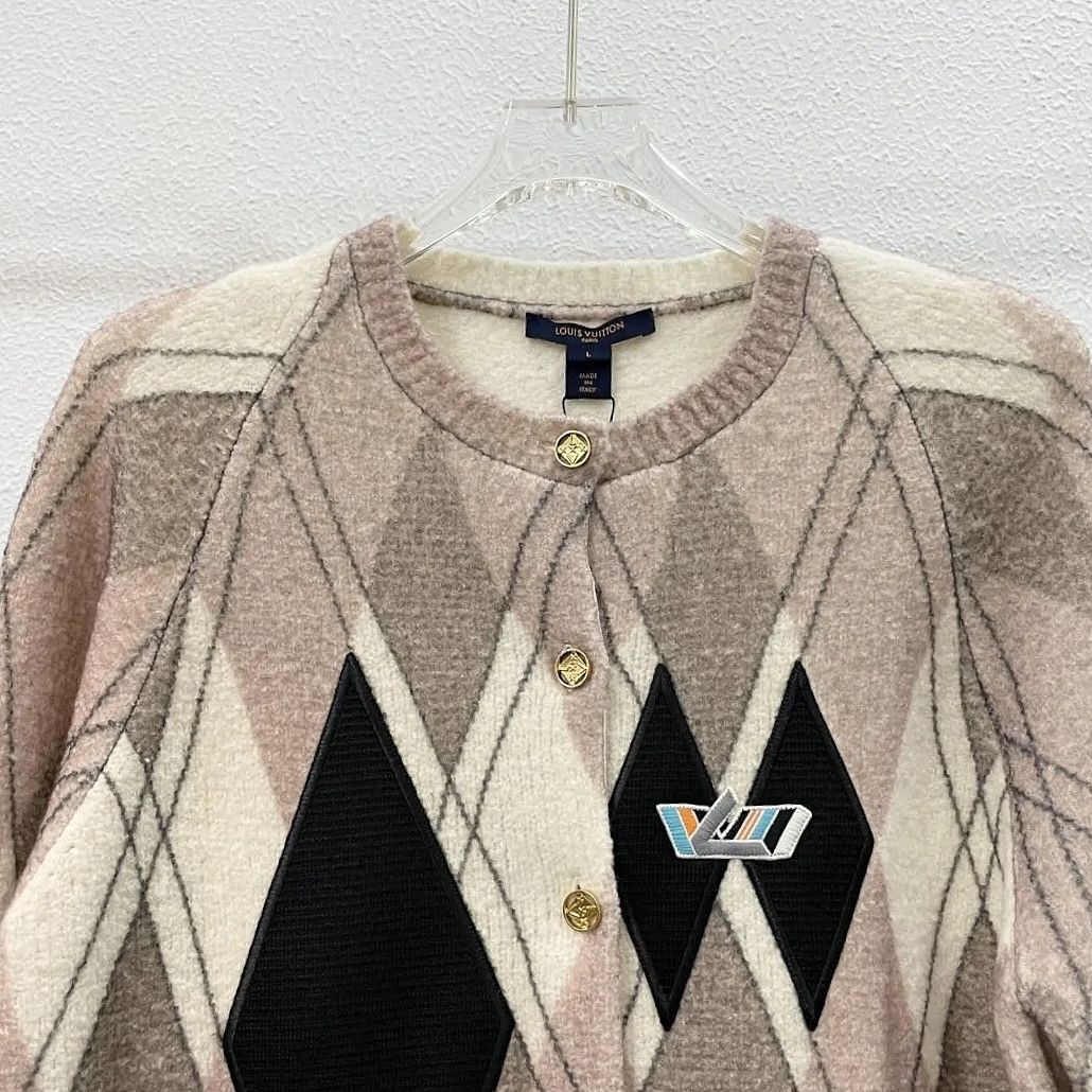 Louis Vuitton Louis Vuitton Argyle Knit Cardigan Size L Size L / US 10 / IT 46 - 6 Thumbnail