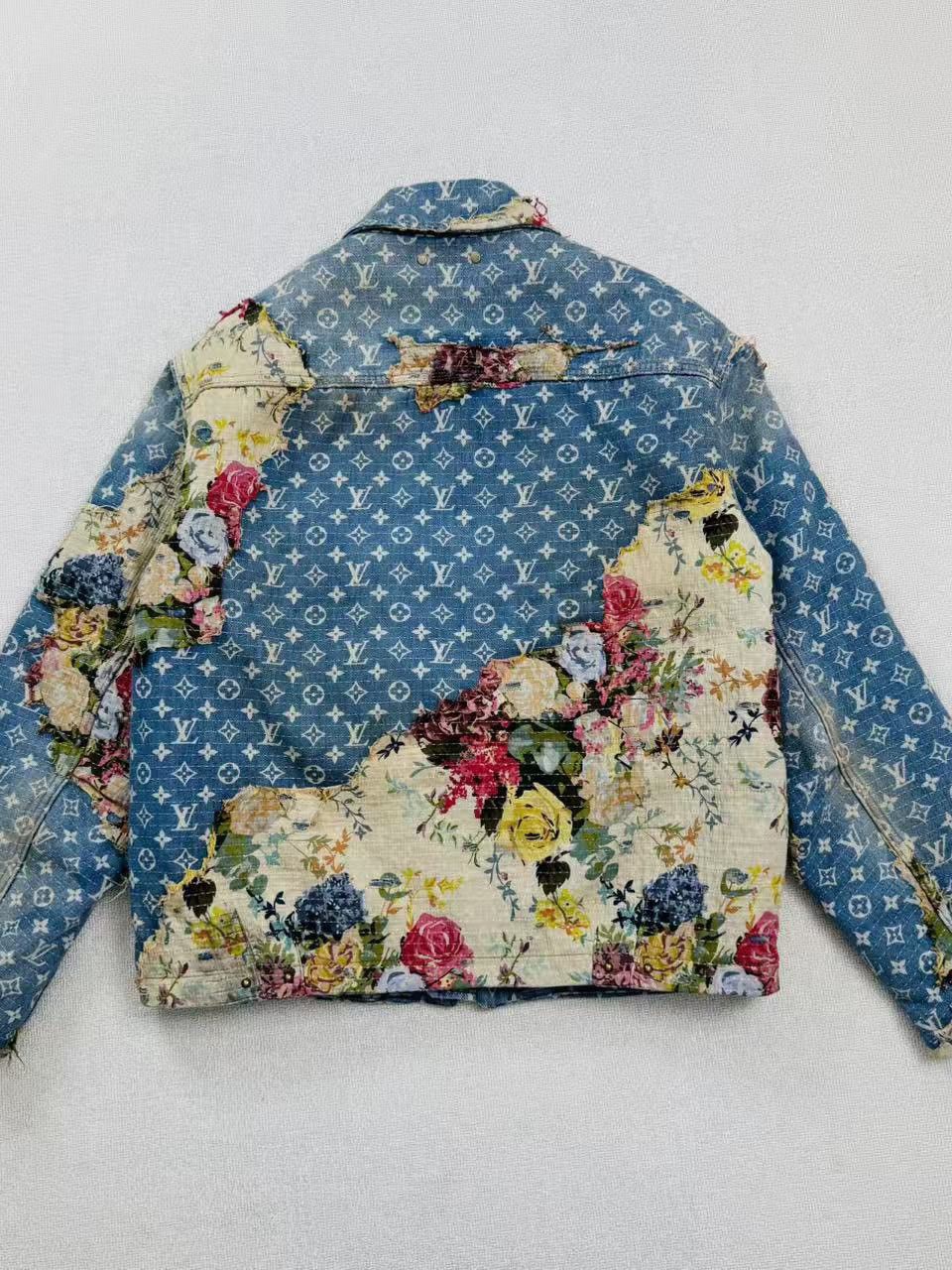 Louis Vuitton Louis Vuitton Floral Monogram Denim Jacket Size M Size US M / EU 48-50 / 2 - 2 Thumbnail