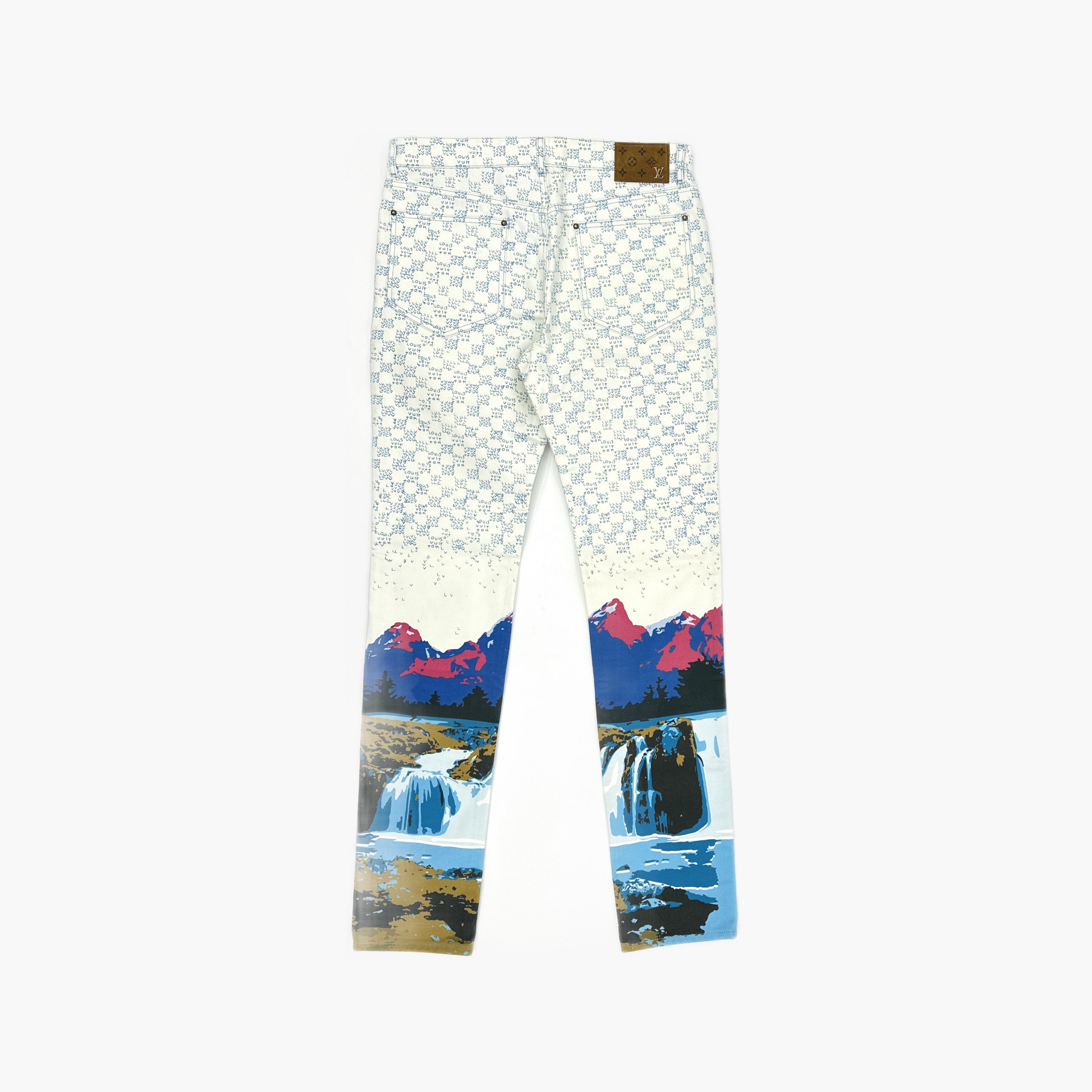 Louis Vuitton Louis Vuitton Landscape Monogram Denim Jeans Size 31 Size US 31 - 2 Thumbnail