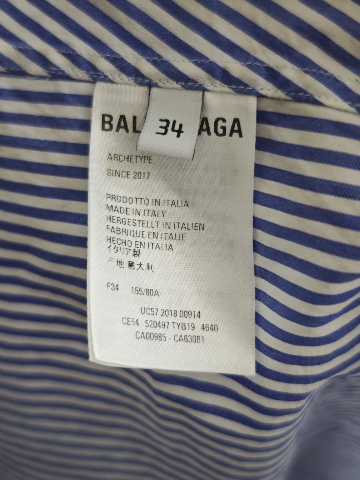 Balenciaga Balenciaga Striped Button Up Shirt Size 34 Size XS / US 0-2 / IT 36-38 - 4 Thumbnail