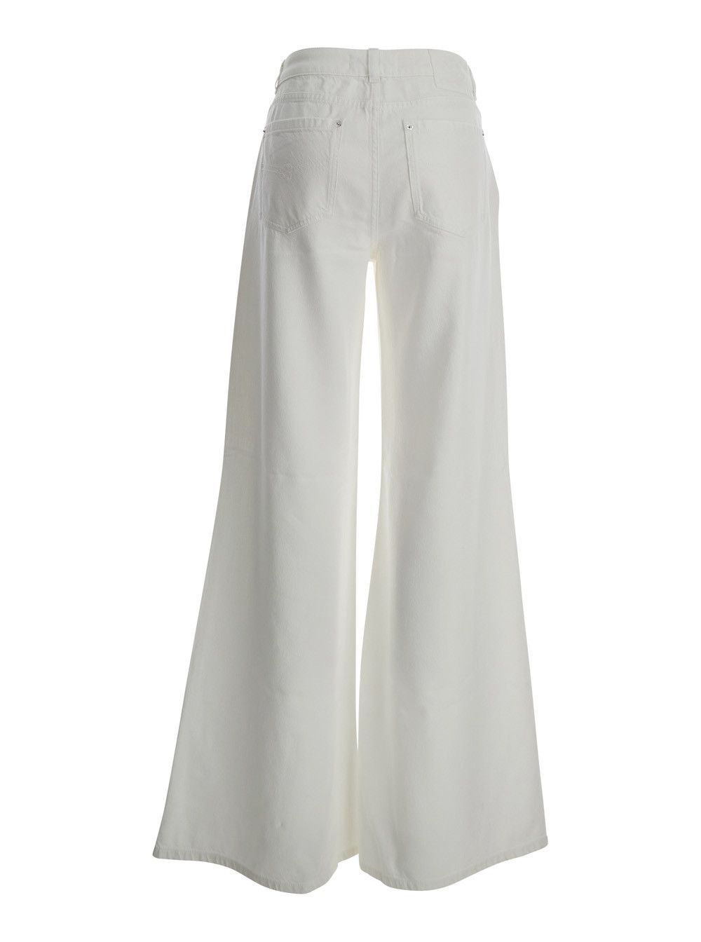 Blumarine White Five-pocket Flared design Jeans in cotton blend for women Size 30" / US 8 / IT 44 - 2 Thumbnail
