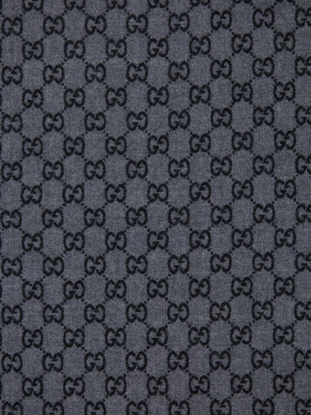 Gucci Gray Scarf with GG Motif Jacquard in Wool for Men Size ONE SIZE - 2 Thumbnail