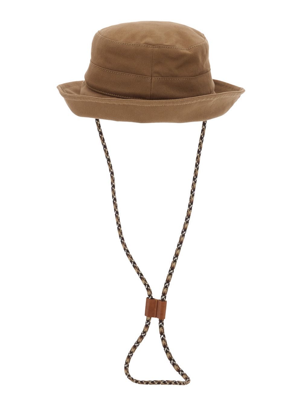 Moncler Brown Bucket Hat with Front Logo Patch and Drawstring in Cotton for Women Size ONE SIZE - 2 Thumbnail
