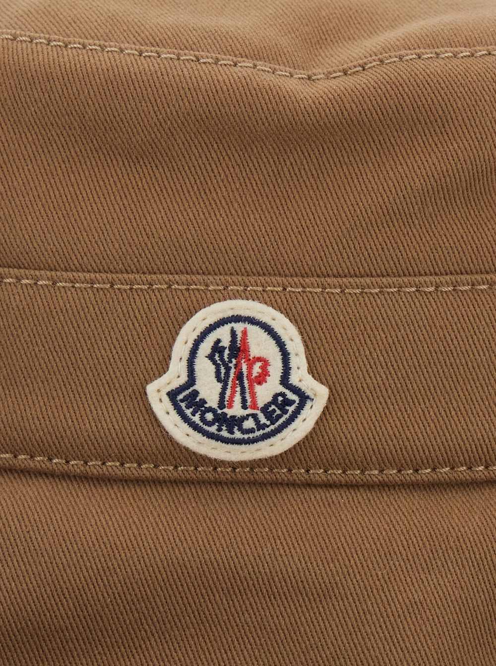 Moncler Brown Bucket Hat with Front Logo Patch and Drawstring in Cotton for Women Size ONE SIZE - 3 Thumbnail