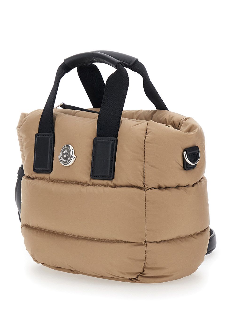 Moncler Handbag 'Karadoc' Mini with Adjustable and Removable Shoulder Strap and Logo Patch on the Front in Beige Tech Fabric for Women Size ONE SIZE - 2 Thumbnail