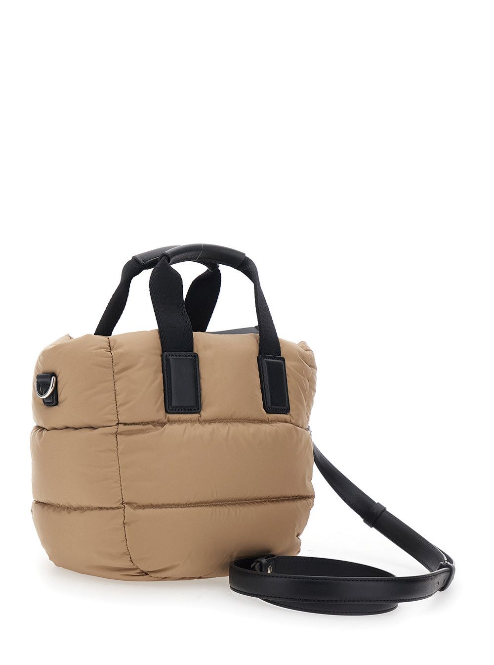 Moncler Handbag 'Karadoc' Mini with Adjustable and Removable Shoulder Strap and Logo Patch on the Front in Beige Tech Fabric for Women Size ONE SIZE - 3 Thumbnail
