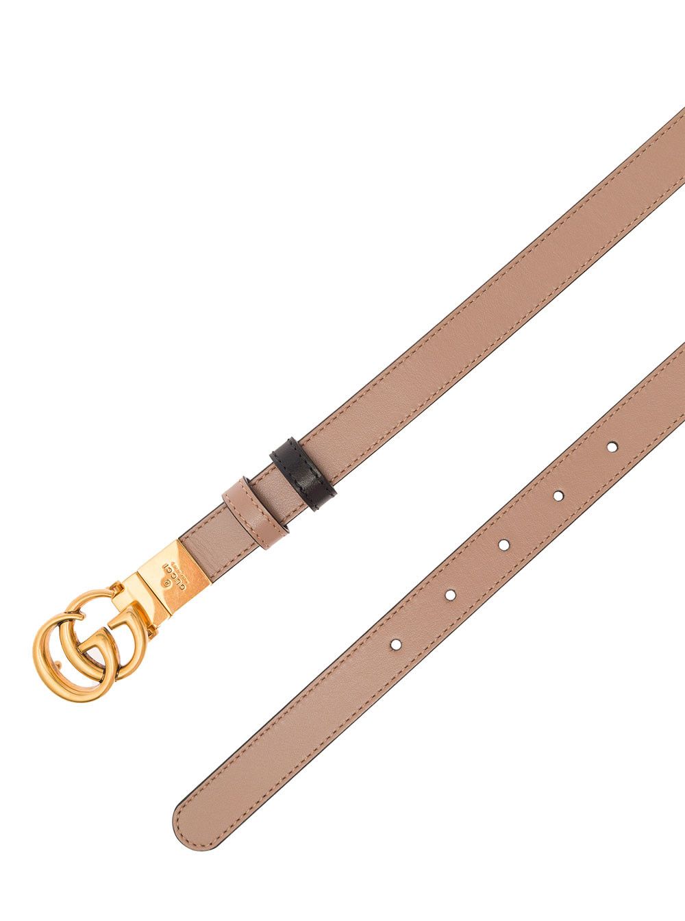 Gucci Black Reversible 'GG' Belt with Antique Gold Finishes in Leather for Women Size ONE SIZE - 2 Thumbnail
