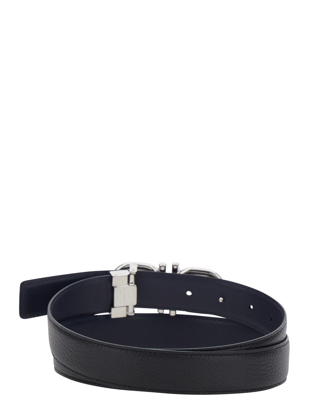 Salvatore Ferragamo Blue Reversible Belt with Gancini Buckle Closure in Leather for Men Size ONE SIZE - 3 Thumbnail