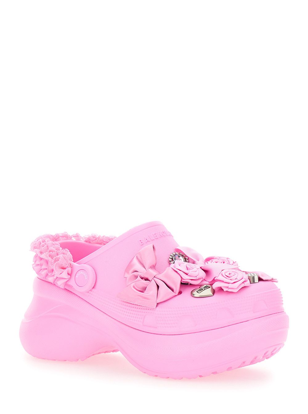 Balenciaga Mule 'Jibbitz x Crocs' with Logo Plate and Pink Rubber Applications for Women Size US 6 / IT 36 - 2 Thumbnail