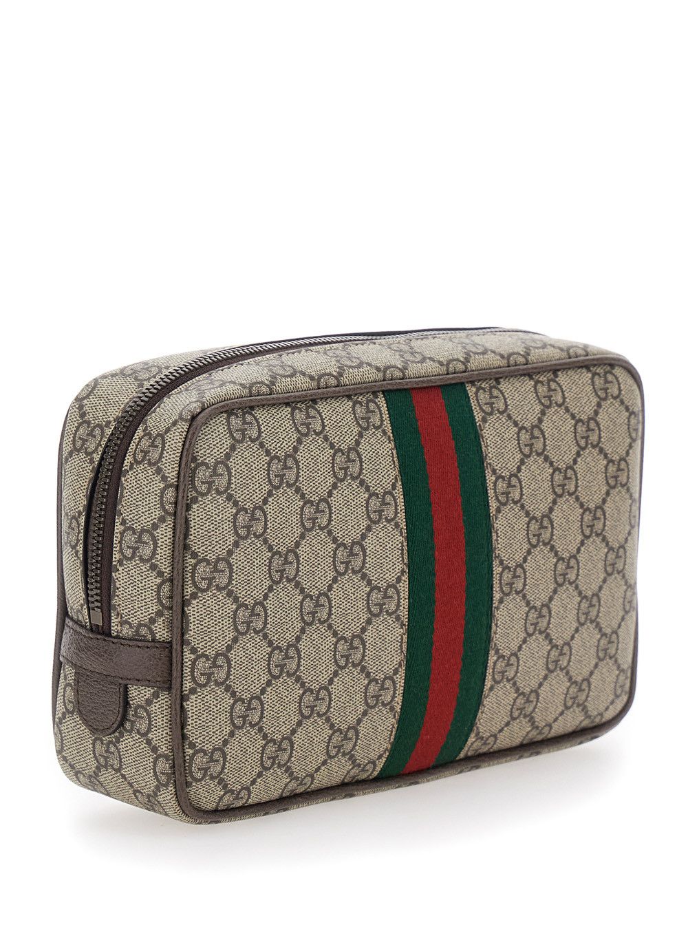 Gucci 'Ophidia' Beige Clutch with GG Plate Details on the Front and Web Detail on the Front in GG Canvas for Men Size ONE SIZE - 3 Thumbnail