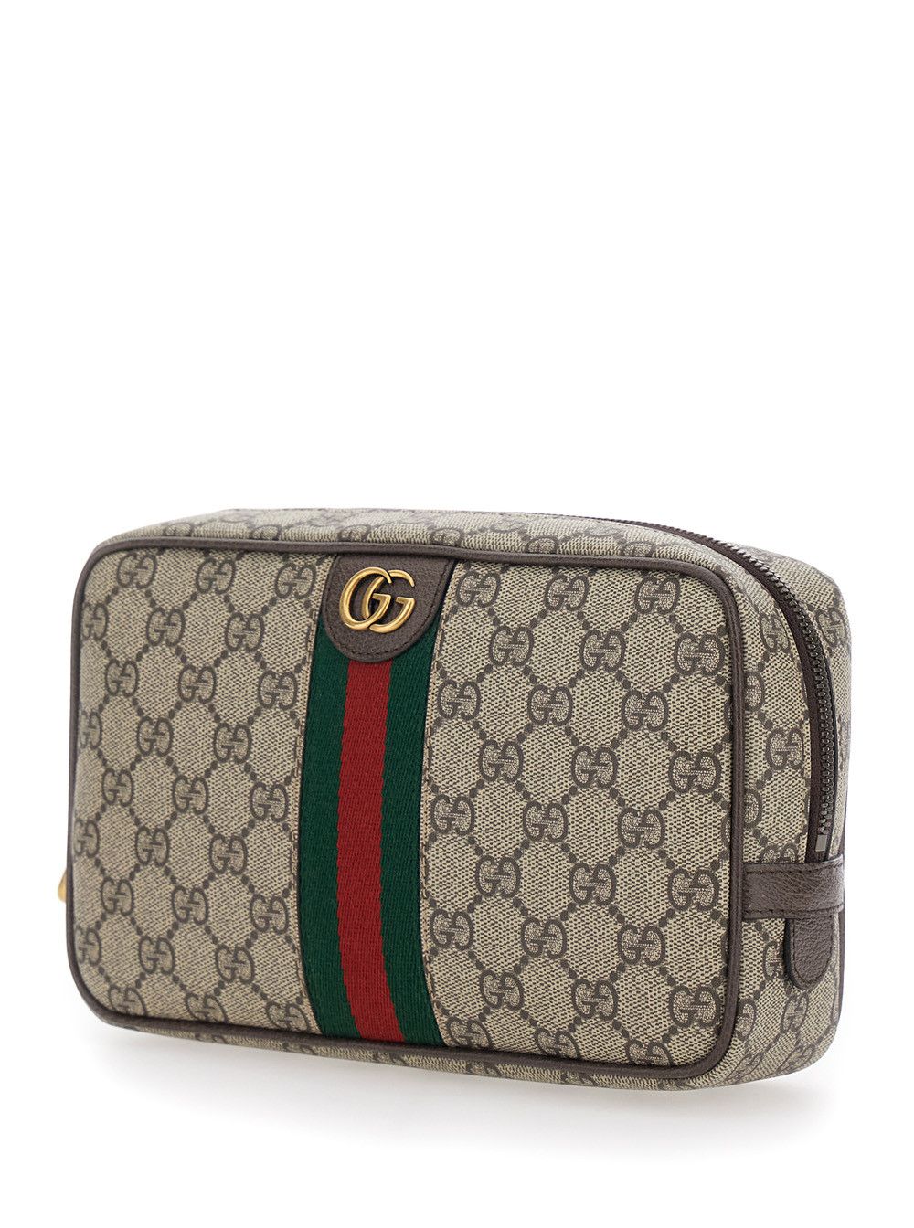 Gucci 'Ophidia' Beige Clutch with GG Plate Details on the Front and Web Detail on the Front in GG Canvas for Men Size ONE SIZE - 2 Thumbnail