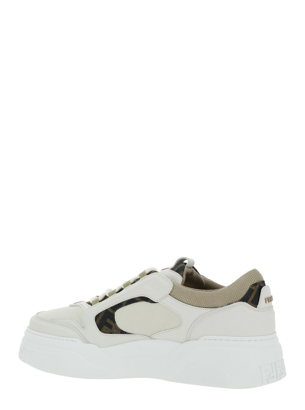 Fendi Sneaker 'Force' with FF Jacquard Details and Chunky Leather Sole for Men Size US 8.5 / EU 41-42 - 3 Thumbnail