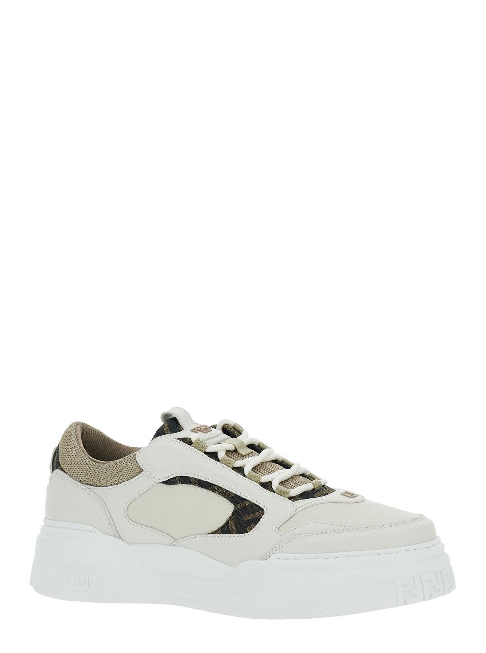 Fendi Sneaker 'Force' with FF Jacquard Details and Chunky Leather Sole for Men Size US 10.5 / EU 43-44 - 2 Thumbnail