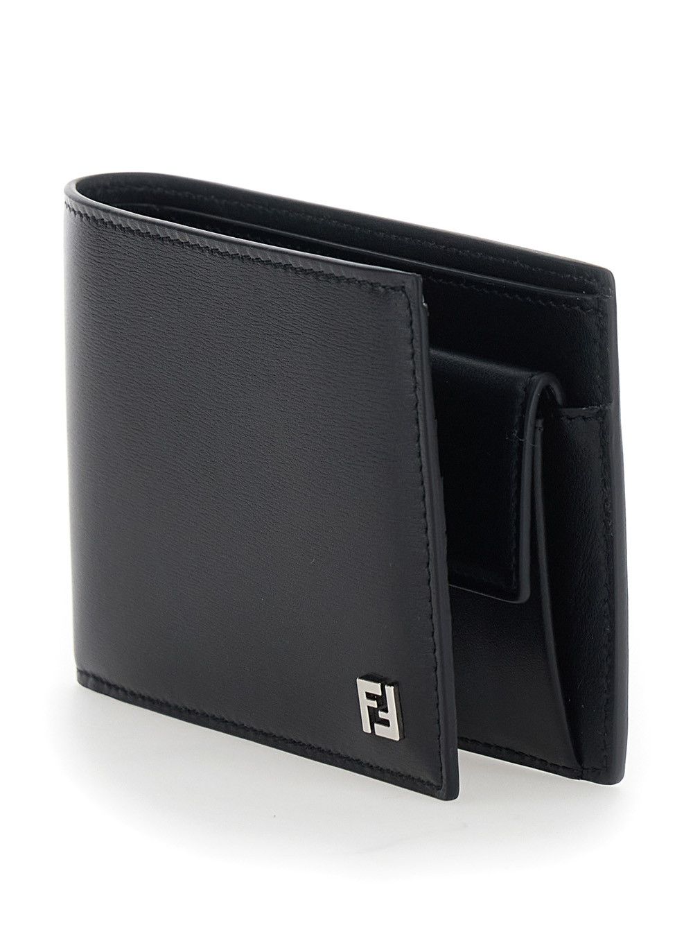 Fendi Wallet 'BIFOLD + COIN' with Elegant Details in Black Leather for Women Size ONE SIZE - 2 Thumbnail