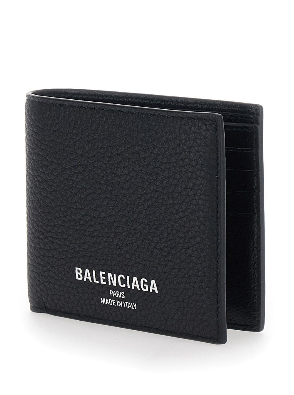Balenciaga Black Bifold Wallet with logo lettering in Leather for Men Size ONE SIZE - 2 Thumbnail