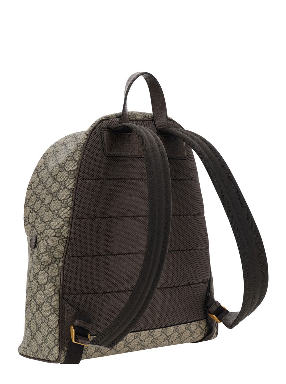 Gucci 'Ophidia' Beige Backpack with GG Plate and Web Detail on the Front in GG Canvas for Men Size ONE SIZE - 3 Thumbnail