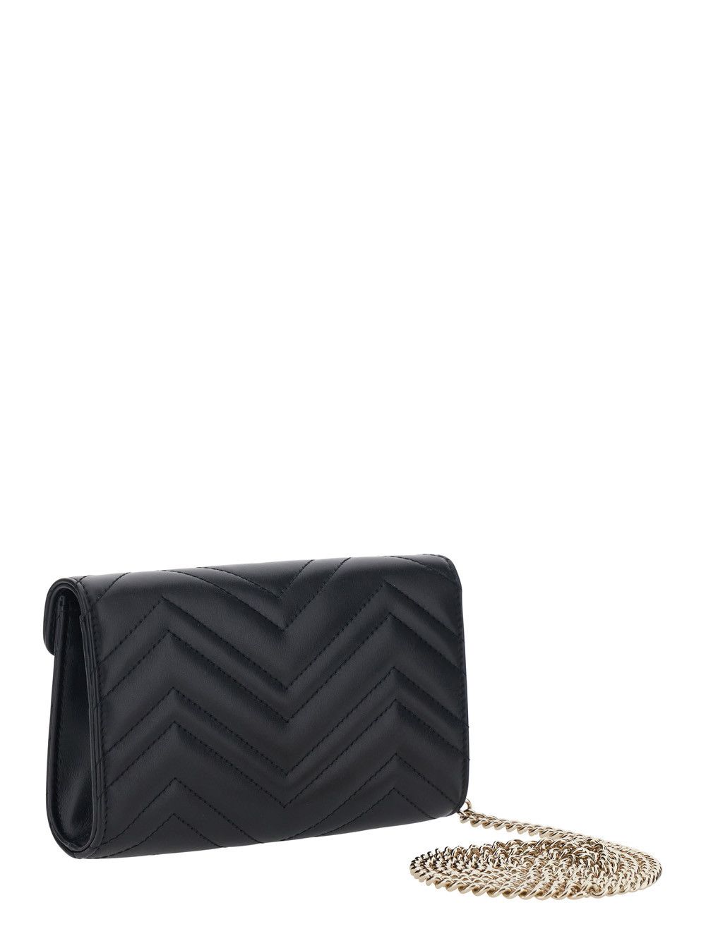 Gucci 'GG Marmont' Black Mini Bag with GG Plate on the Front and Chain Strap in Leather for Women Size ONE SIZE - 3 Thumbnail