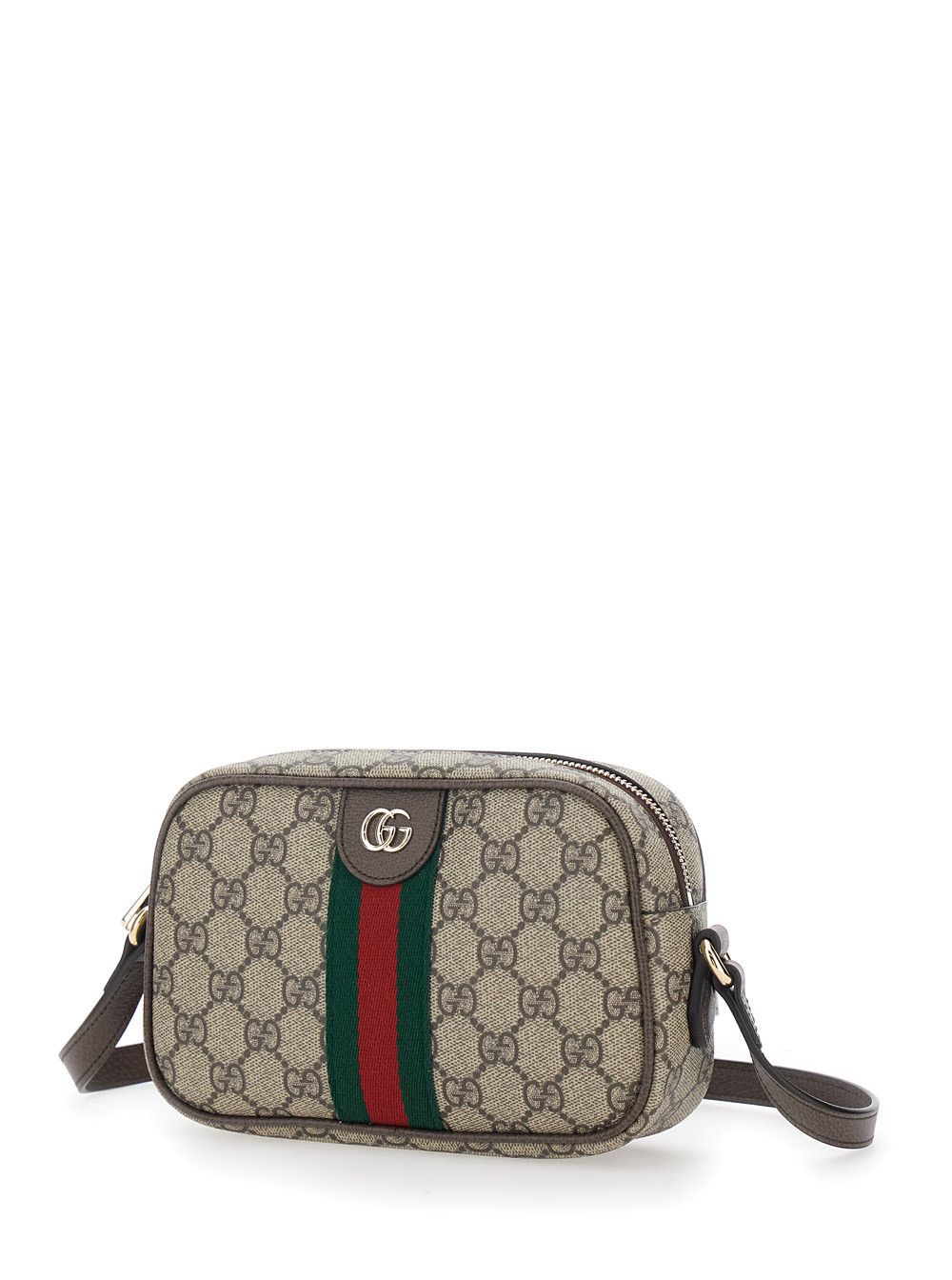 Gucci Beige Mini 'Ophidia' Bag with Shoulder Strap and GG Canvas Web Detail in Leather Women Size ONE SIZE - 2 Thumbnail
