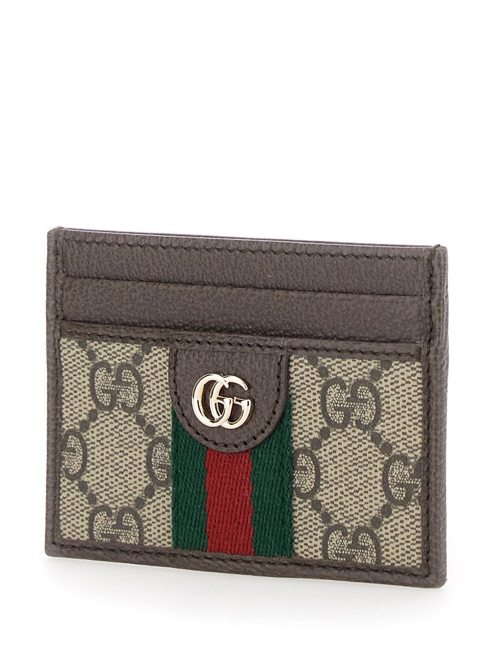 Gucci Ophidia Card Holder with Web Detail in Beige Leather for Women Size M / US 6-8 / IT 42-44 - 2 Thumbnail