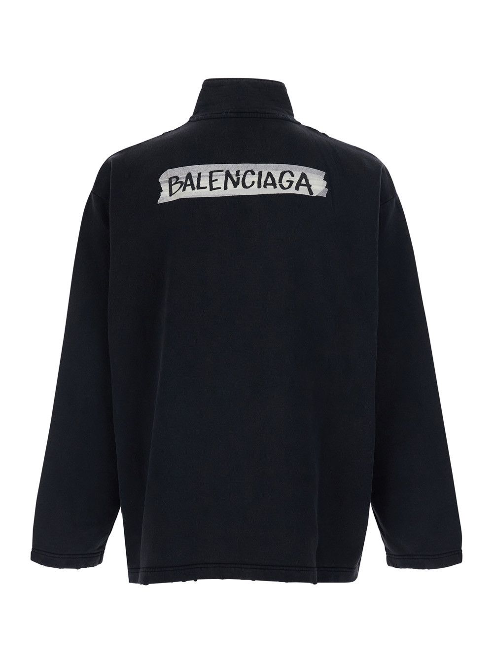 Balenciaga Black Half-Zip Sweatshirt with Logo on the Front in Cotton for Men Size US S / EU 44-46 / 1 - 2 Thumbnail