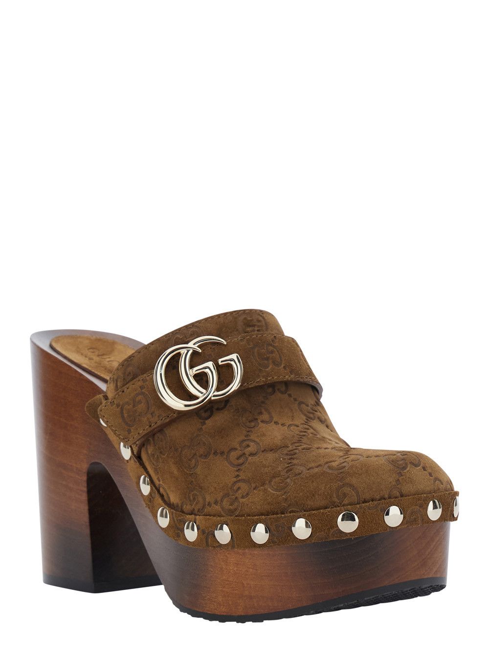 Gucci NEW MARMONT GG Brown Wedges with Leather Details for Women Size US 11 / IT 41 - 2 Thumbnail