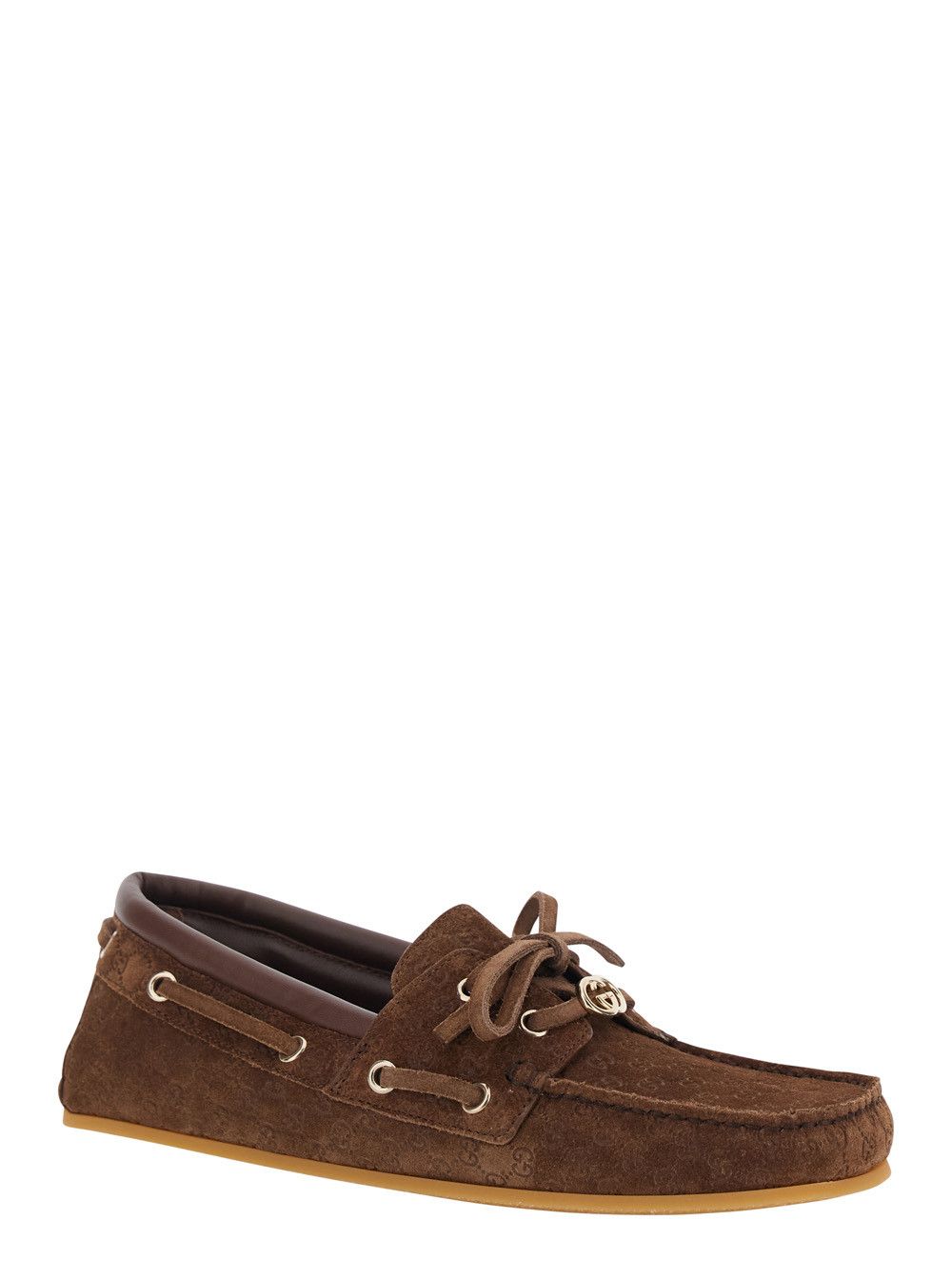 Gucci Brown Loafers with GG Plate on the Front in GG Suede for Women Size US 9 / IT 39 - 2 Thumbnail