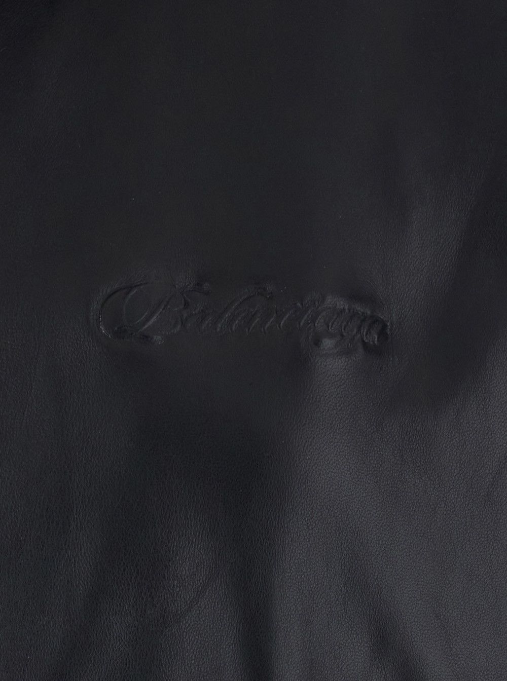 Balenciaga Black Leather Jacket with Logo on the Front and High Collar for Women Size S / US 4 / IT 40 - 3 Thumbnail
