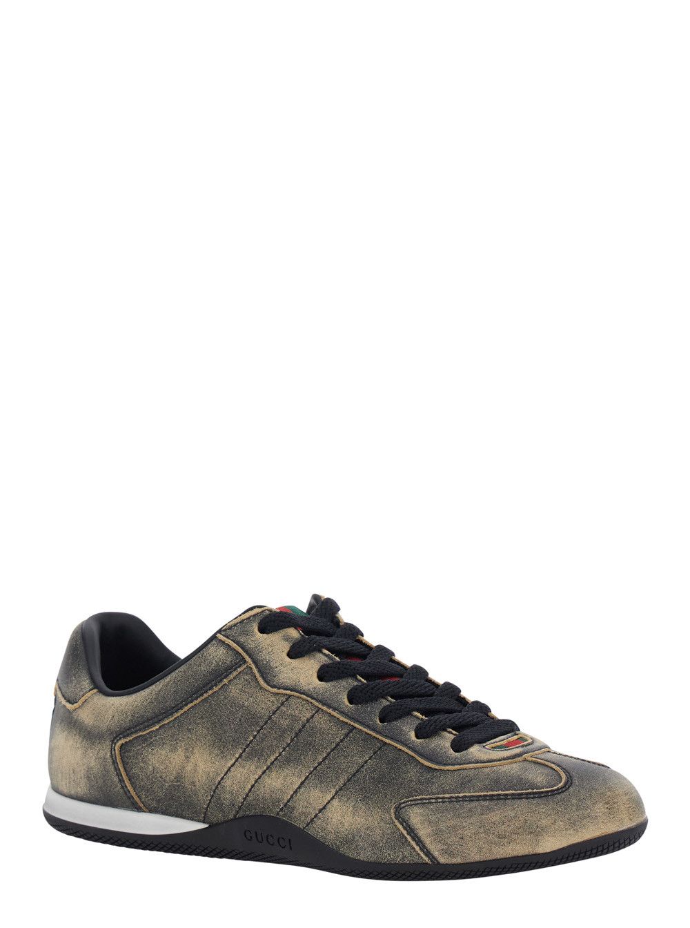 Gucci 'Elan' Black Low Top Sneakers with Web Detail on Tongue and Heel in Suede for Women Size US 7.5 / IT 37.5 - 2 Thumbnail