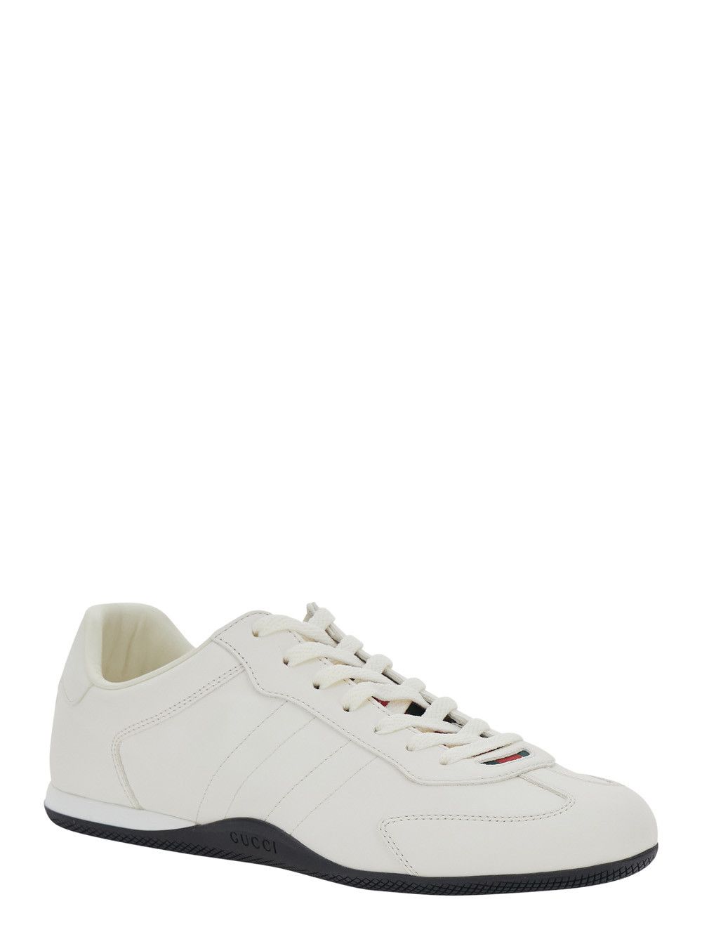 Gucci 'Elan New' White Sneakers with Web detail on the Back in Leather Man Size US 7 / EU 40 - 2 Thumbnail