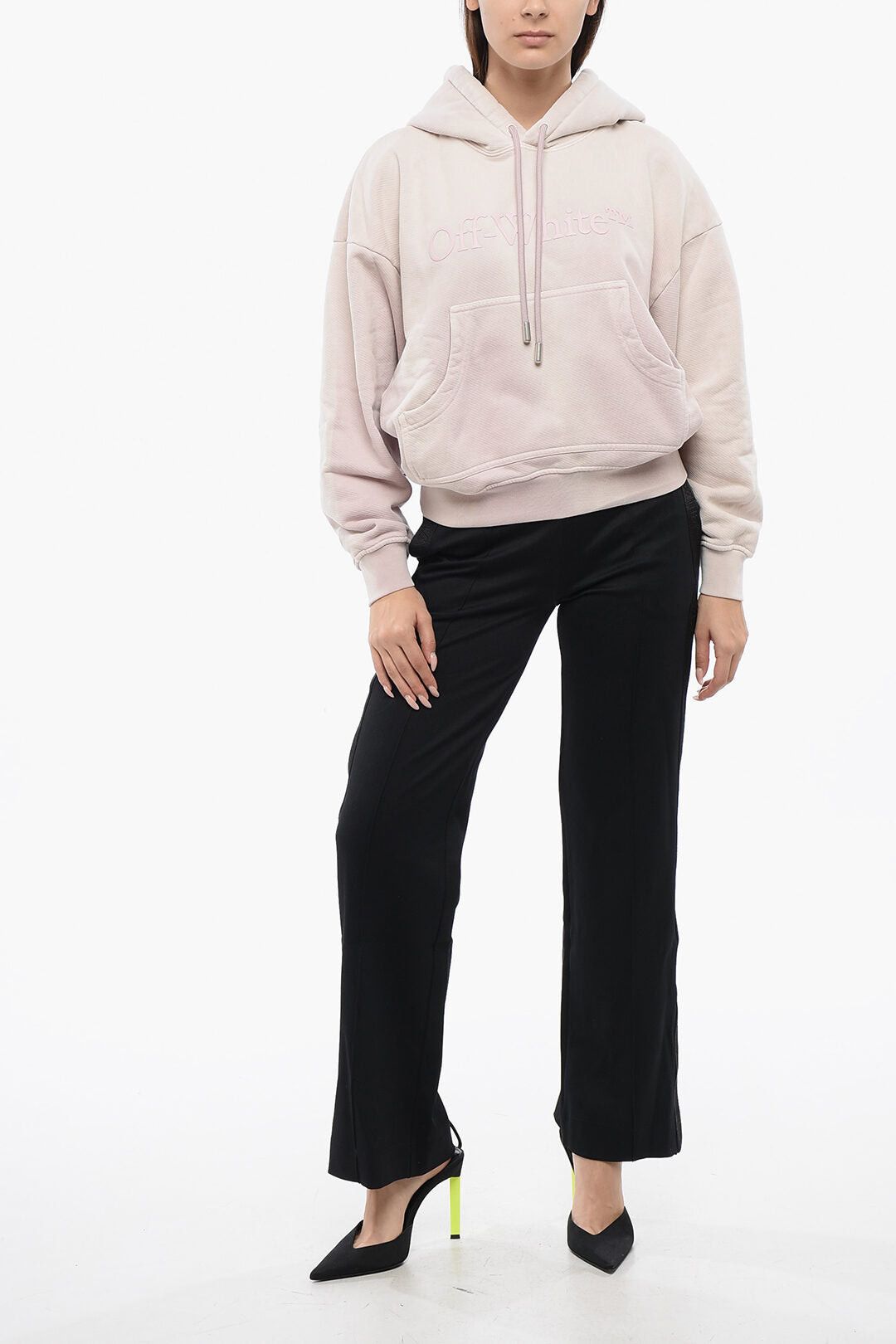 Off-White Maxi Hoodie Sweatshirt LAUNDRY with Logo and Patch Pocket Size L / US 10 / IT 46 - 4 Thumbnail